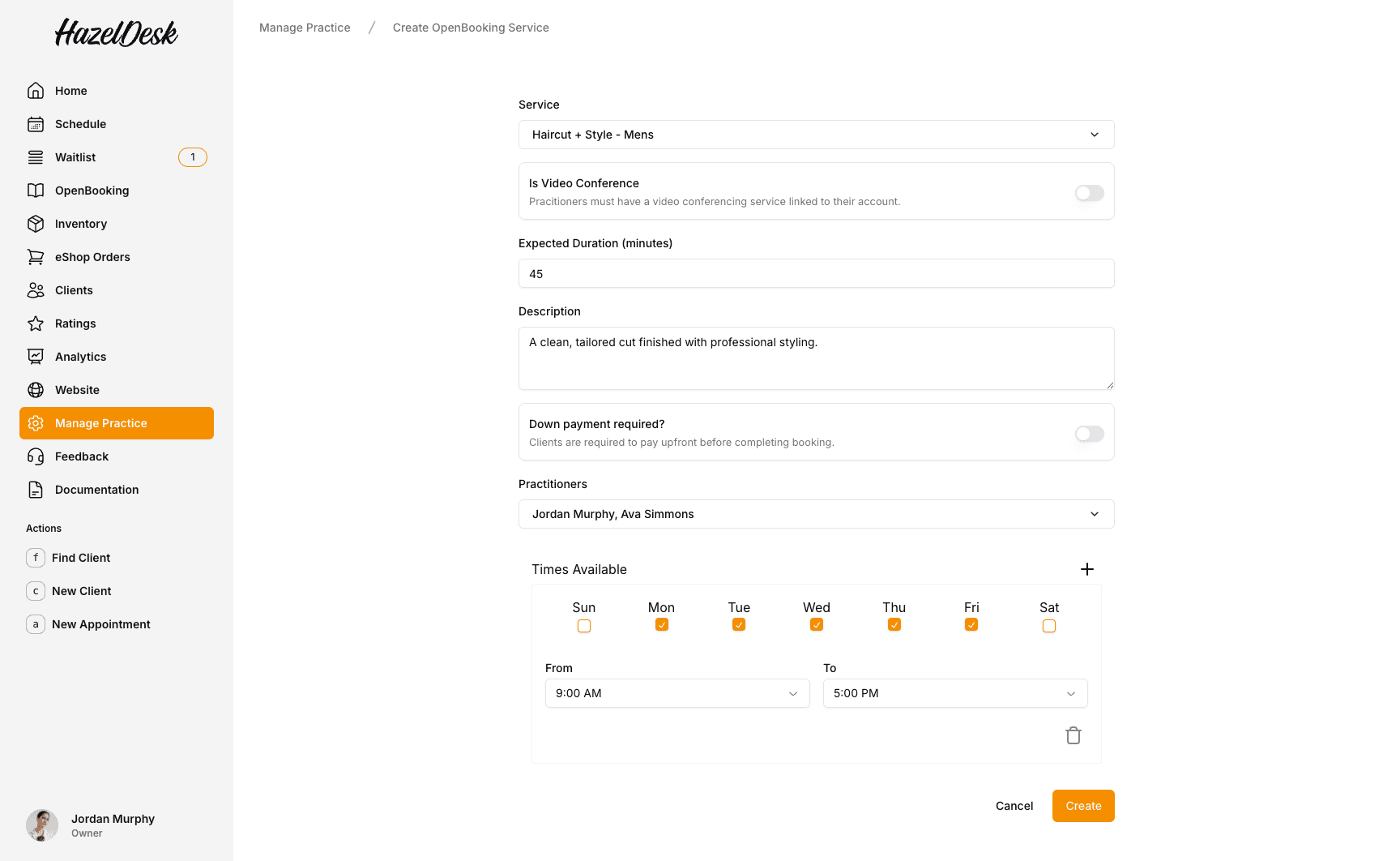 new OpenBooking service